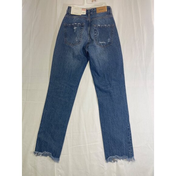 Stradivarius mom fit blue Jeans distressed super tiro alto size 00 - Picture 8 of 13